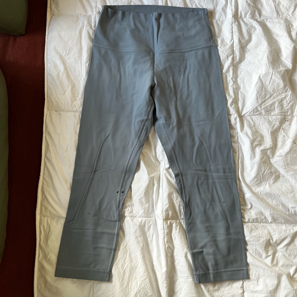 Lululemon Women’s Align Crop Leggings 21” Damaged Sz 8 Chambray Blue color